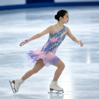 Robe de patinage artistique dégradé rose-violet, manches longues, dos découpé, strass, jupe de compétition, personnalisable pour enfants, adolescents et adultes, OEM