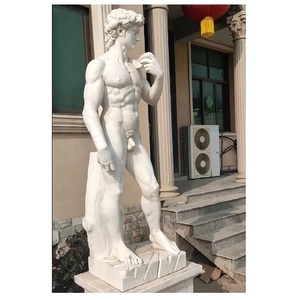 Vendita calda naturale intagliato a mano statua di pietra a grandezza naturale statua di marmo di <span class=keywords><strong>David</strong></span> scultura per la vendita - Product Image 1