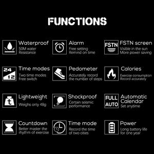 Reloj Inteligente NORTH EDGE para Mujer, Envío Directo, Reloj Deportivo con Doble Hora, Podómetro, Cuenta Regresiva, Resistente al Agua 50m, Reloj Despertador Digital - Product Image 3