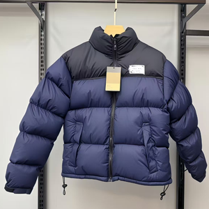 เสื้อพัฟเฟอร์คอปิดทรงบล็อกสีสำหรับผู้ชายคุณภาพสูงจากผ้าแคนวาสสำหรับฤดูหนาว พร้อมโลโก้ - Product Image 6