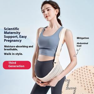 Cinturón abdominal para mujeres embarazadas Segundo <span class=keywords><strong>trimestre</strong></span> <span class=keywords><strong>Embarazo</strong></span> Soporte lumbar Transpirable Poliéster Algodón Profesional - Product Image 4