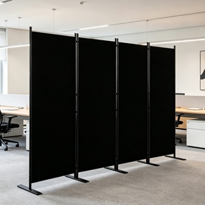 Cloison de bureau commerciale 4 pièces de 340 cm de large, pliable, avec pieds en plaque de fer robuste pour la gestion de l'espace - Product Image 2