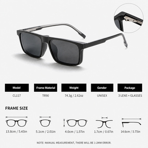 Gafas de sol Sunray CL117 con montura frontal a presión, polarizadas, de doble uso, para hombre, ideales para conducir por la noche y usar al anochecer. - Product Image 3