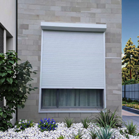 Fenêtres à volets roulants électriques extérieurs télécommandés avec surface peinte, en alliage d'aluminium moderne, antivol, pour hôtel