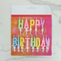 Nouvelles bougies d'anniversaire personnalisées avec design de paquet, bougies en forme de lettres arc-en-ciel pastel pour gâteau, pour fête