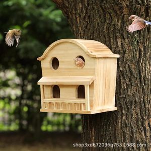 Nichoirs en bois, abris pour oiseaux de jardin extérieur, mangeoires pour oiseaux de cour, nichoirs de style villa, nids de reproduction et de repos - Product Image 2