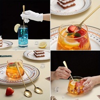 Cuillère à long manche en acier inoxydable moderne, cuillère à thé glacé, cuillère à café, cuillère à cocktail pour bars et restaurants