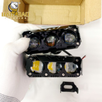 Phares avant à 3 lentilles Devil Eye de 27 watts, feux antibrouillard LED, système d'éclairage automobile en aluminium, lampe de moto, feux auxiliaires pour vélo