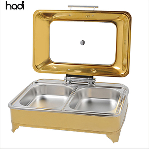 HADI 9 litres <span class=keywords><strong>en</strong></span> acier inoxydable <span class=keywords><strong>Pyrex</strong></span> verre chauffe-<span class=keywords><strong>plat</strong></span> hydraulique électrique Induction chauffe-aliments équipement de cuisine usage hôtelier - Product Image 4
