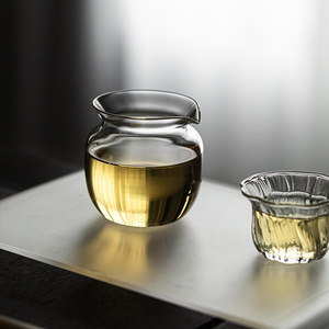 Guanlan Yuanman Fair Cup Round Glass <b>Tea</b> <b>Set</b> High Temperature Resistant Handle Less Kung Fu <b>Tea</b> Ware Afternoon <b>Tea</b> Use - Product Image 4