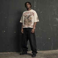 T-shirt vierge personnalisé épais pour homme, coupe oversize et courte, 100% coton, uni ou imprimé, vente en gros
