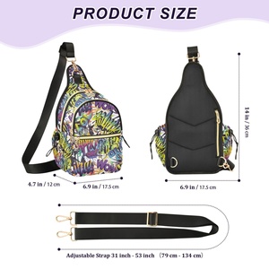 Hip-Hop <b>Small</b> Casual Men Sling Backpack <b>Chest</b> Bag Custom Print Fanny Pack Graffiti Crossbody Sling Bag with Adjustable Strap - Product Image 2