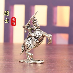 1 pièce, petite figurine artisanale en laiton, motif <span class=keywords><strong>Chevalier</strong></span> et Cheval, pour bureau, salon, meuble à vin, décoration de bureau, figurine de thé ou décoration de voiture - Product Image 6