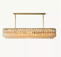 Lustre suspendu en verre ambré américain personnalisé pour table à manger, îlot de cuisine, villa, hôtel, bar, décoration