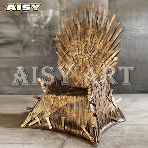 บัลลังก์เหล็กอุตสาหกรรมย้อนยุคโบราณเก้าอี้แบบแปลนแบบสร้างสรรค์เครื่องประดับสำหรับ KTV บาร์ร้านโลโก้ของตกแต่งโลหะไอเดียของขวัญเกม - Product Image 2