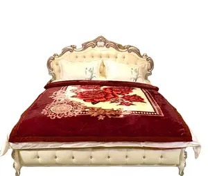 بطانية سرير منسوجة منزلية تصميم جديد عالي الجودة بالجملة 2 طبقة بوليستر 100 بطانية راشيل للنوم المريح