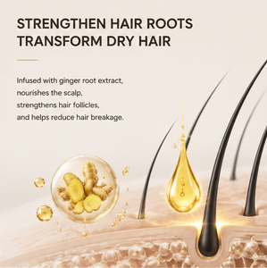 Serie de Cuidado Capilar con Jengibre, Champú y Acondicionador Anticaspa 2 en 1, Aceite Reparador con Péptidos de Cobre Azul para Cabello Dañado, Uso Doméstico - Product Image 2