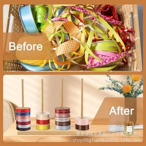 Wooden ribbon display rack, <b>desktop</b> ribbon organizer, sewing thread spool rack, ribbon rack for cake shops and flower shops - Product Image 4