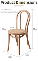 Ensemble de chaises de salle à manger en bois courbé de style nordique du milieu du siècle, avec cadre en bois massif, finition antique, dossier non pliable, pour hôtel