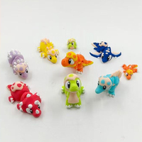 Vashine Figurine de dinosaure miniature imprimée en 3D, mignonne et colorée, style dessin animé, pour décoration de bureau, cadeau dragon 'ugly-cute'
