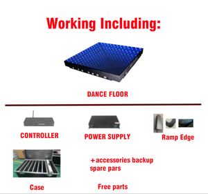 Hot Bán <span class=keywords><strong>Led</strong></span> Dance Floor xách tay RGB Tempered Glass thắp sáng không dây <span class=keywords><strong>LED</strong></span> DJ ánh sáng 3D gương sân khấu đám cưới sàn nhảy - Product Image 2