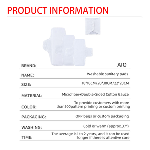 Serviettes hygiéniques lavables en tissu pour femmes, nouvelle conception, réutilisables, respirantes, super absorbantes - Product Image 2