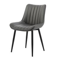 Ensemble de 2 chaises de salle à manger en cuir PU rembourrées, style moderne, avec pieds en métal noir, pour la maison, la cuisine et le restaurant