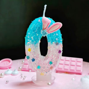 Adorno de Pastel de Cumpleaños con Orejas de Conejo, Vela Digital, Accesorio Atractivo, Imprescindible para Todo Tipo de Fiestas - Product Image 2