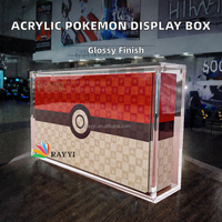 Boîte de collection d'estampes Pokémon en acrylique personnalisée Xinjinda, vitrine portable avec aimants puissants, surface polie