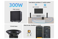 Haut-parleur de caisson de basses 300W Haut-parleur audio numérique sans fil Prise en charge de l'entrée LFE ou RCA Contrôle APP