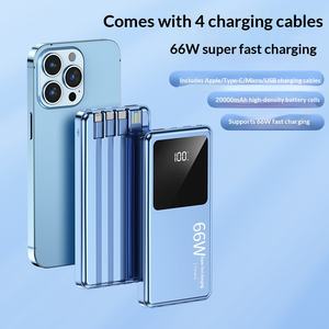 Banque d'alimentation à charge rapide avec câbles intégrés, chargeur portable PD 20W, <span class=keywords><strong>batterie</strong></span> <span class=keywords><strong>externe</strong></span> mince pour <span class=keywords><strong>iPhone</strong></span> Android - Product Image 2