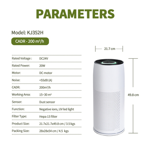<span class=keywords><strong>Purificateur</strong></span> <span class=keywords><strong>d</strong></span>'<span class=keywords><strong>air</strong></span> portable avec moteur BLDC, CADR 200, <span class=keywords><strong>d</strong></span>ébit <span class=keywords><strong>d</strong></span>'<span class=keywords><strong>air</strong></span> élevé, fonctionnement silencieux, filtre HEPA H13, pour hôtel, maison, bureau, chambre - Product Image 4