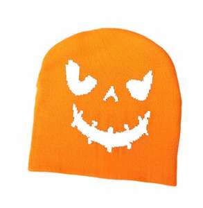 Gorro de punto personalizado de Halloween con diseño de calabaza Y2K a cuadros, con lazos, unisex, para adultos, cómodo, personalizado, para mantener el calor - Product Image 6