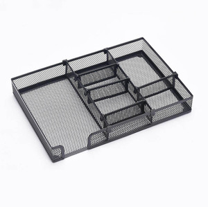 <span class=keywords><strong>Cesta</strong></span> Organizadora de Escritorio de Metal Negro con Malla Metálica para Oficina y Escuela, Organizador de Papelería Combinado - Product Image 5