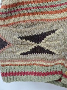 Cárdigan Multicolor Hecho a Mano Estilo Casual de Punto Inspirado EN EL Suroeste con Patrones Geométricos Rústicos Acogedor Cierre de Botones - Product Image 4