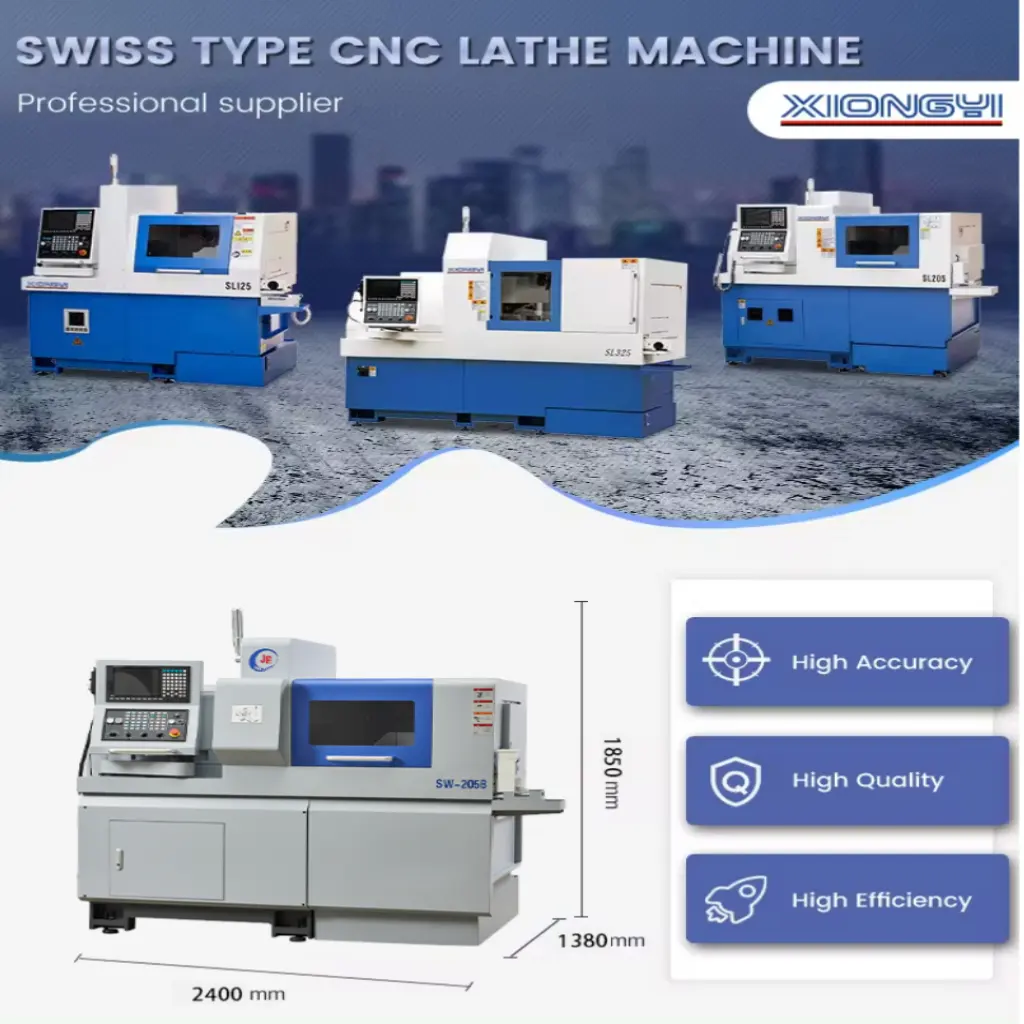 Good Price Boring Flat Bed Sw-205B 5 Axis Cnc Swiss Lathe Cnc Machine For Processing Titanium Alloys