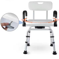 Chaise de douche rotative antidérapante en alliage d'aluminium YR-RS01 pour personnes âgées, handicapées, femmes enceintes, portable et pliable, capacité de 230 kg