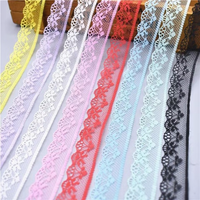 Dentelle florale en maille colorée de 2 cm, non élastique, accessoires pour chaussures, chapeaux, sacs, foulards, bijoux, bouquets DIY – Vente chaude