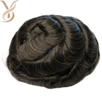 Prothèse capillaire Lace Front HD pour hommes, cheveux indiens Remy, densité 130%, ondulation naturelle