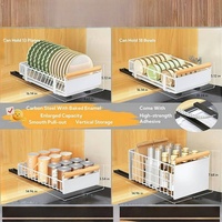 Organisateur de vaisselle coulissant pour cuisine, égouttoir à vaisselle coulissant pour armoires de cuisine, tiroir de rangement sous évier pour cuisine