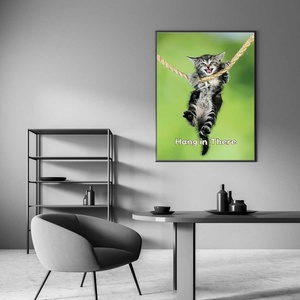 Affiche personnalisée « Hang in There Cat » en gros pour décoration murale, impressions sur toile, affiche pour art mural amusant, décoration moderne pour la maison, sans cadre - Product Image 3