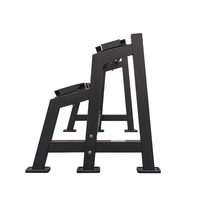 Support de rangement pour haltères robuste 6 paires, cadre en acier rectangulaire 75*50*2.5mm, support arqué à 2 niveaux pour salle de sport commerciale