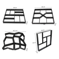 Moule de pavage DIY en plastique noir pour allées, chemins, patios et dalles de jardin