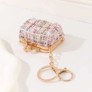 Mini porte-monnaie en tweed avec porte-clés en alliage, pochette portable mignonne en tissu pour monnaie, petit <span class=keywords><strong>sac</strong></span> de rangement pour femmes, filles, clés, pièces de monnaie, cartes - Product Image 5