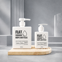 Bouteilles pour shampooing vide en plastique, flacons à pompe, carrés, blancs, 250ml, 500ml, 1000ml, pour le lavage du corps, 10 pièces