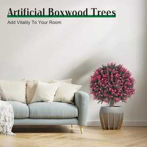 Buis Topiaire Vert Rose Eucalyptus avec Spike Au Sol <span class=keywords><strong>Extérieur</strong></span> Intérieur Faux Arbuste Résistant Aux UV Buissons À Feuilles Persistantes Plante <span class=keywords><strong>En</strong></span> <span class=keywords><strong>Pot</strong></span> - Product Image 5