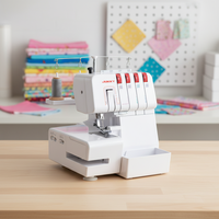 Nouvelle machine à coudre surjeteuse Jukky JK843 pour usage domestique, 2/3/4 fils, rouge rose, machine à coudre OEM