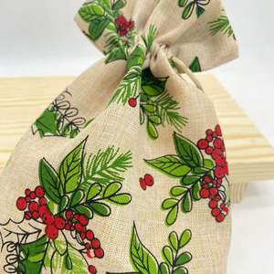 Cordon de serrage en lin imprimé écologique en gros pour l'emballage textile de sacs cadeaux - Product Image 6