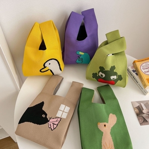 Wholesale Custom <strong>Panda</strong> Themed Knitting Craft Leisure Canvas Bucket Tote <strong>Bags</strong> High Quality - Product Image 2