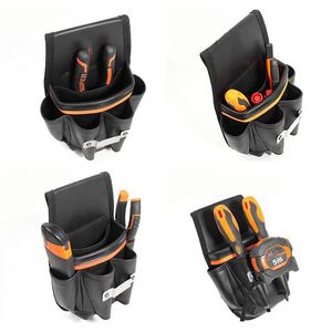 Black Genuine <b>Leather</b> <b>Tool</b> Belt <b>Pouch</b> with Hammer Holder - Product Image 1